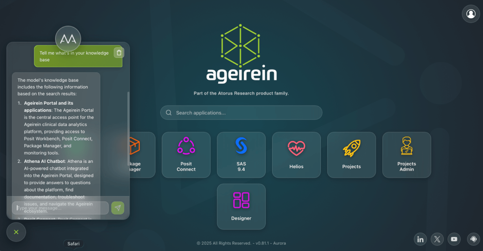 AVA, the Atorus Virtual Assistant, lives within Portal to help users find the right tool and get to work faster.