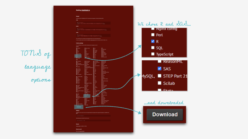 highlight.js code styles