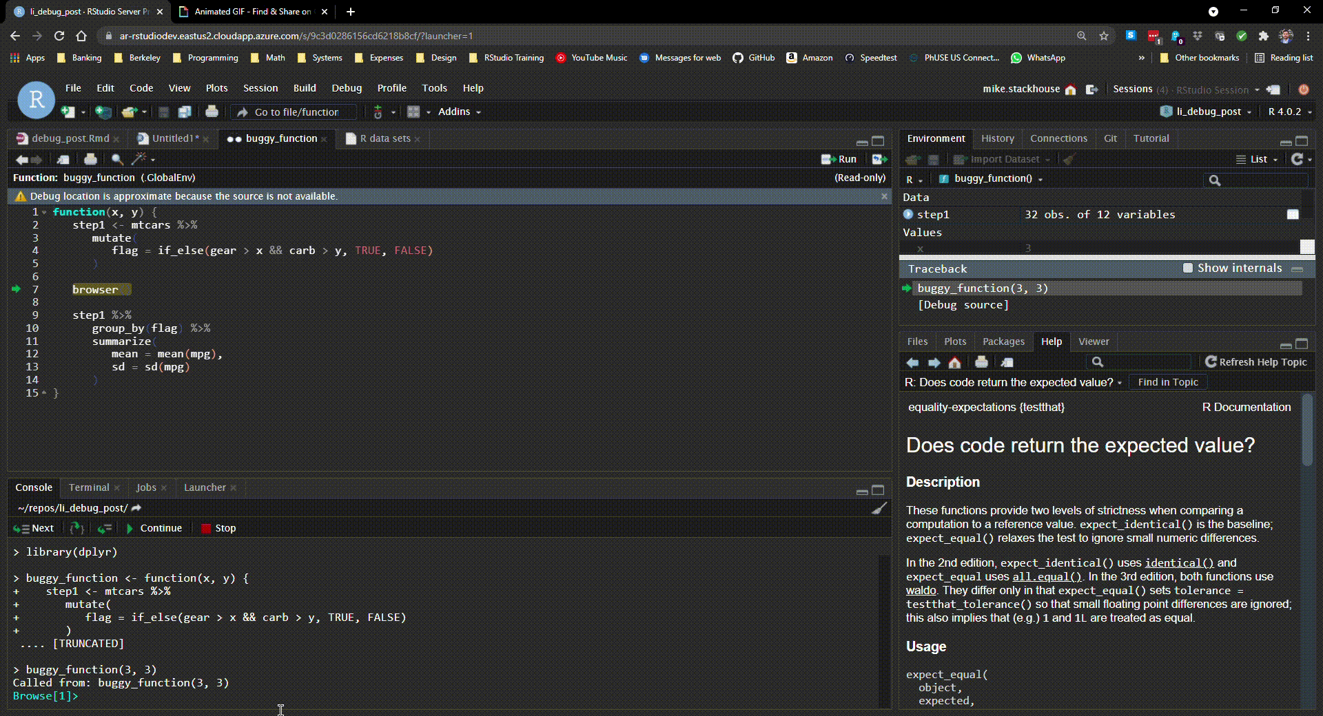 browser window showing code