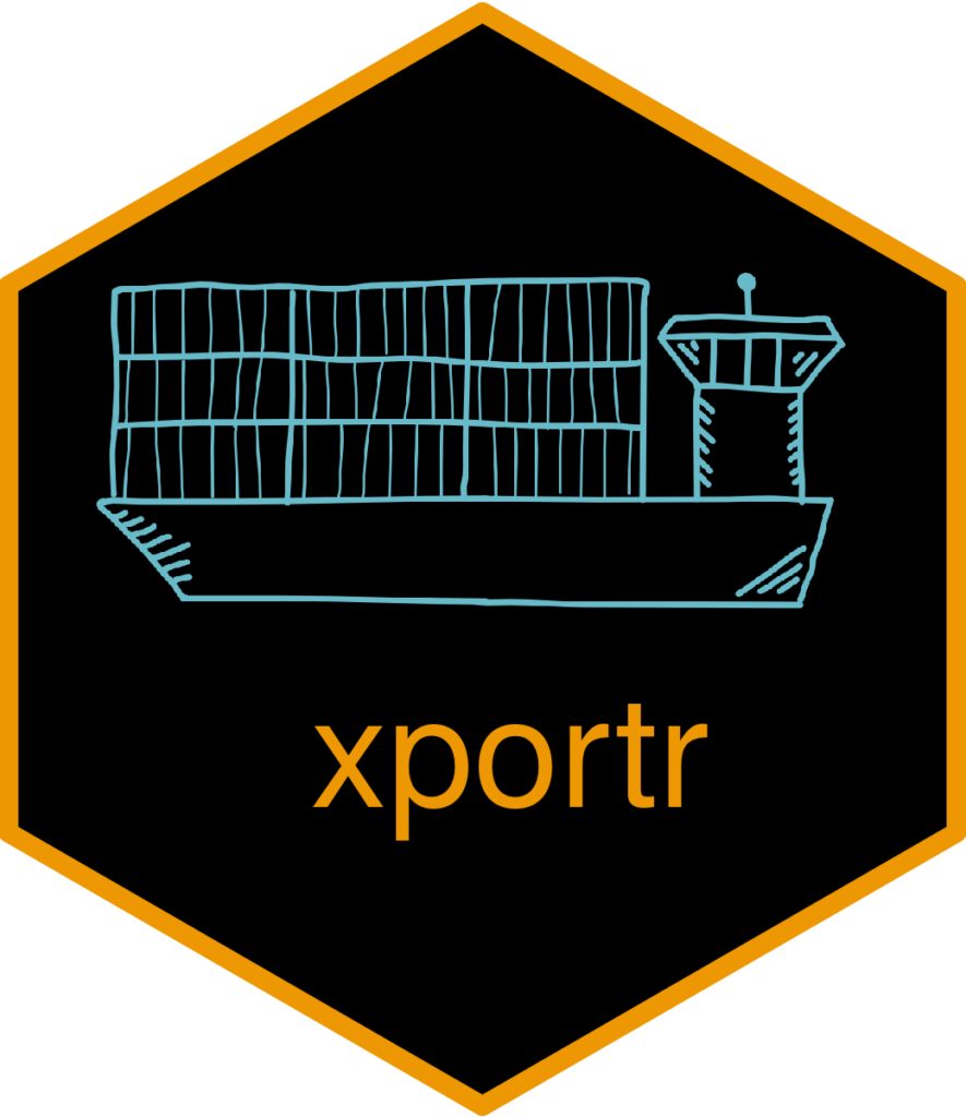 xporter hex sticker of an export shipping container